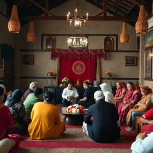 Community gathering space representing Black-owned funeral homes.