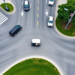 Scene of a golf cart accident in Decatur, Alabama
