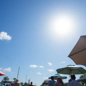 People finding shade during a heat advisory in Alabama