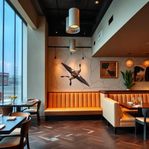 Interior of Johin’na restaurant with Japanese-inspired decor