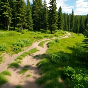 Scenic view of a national park featuring hiking trails
