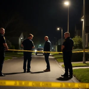 Law enforcement at a crime scene in Brighton, Alabama