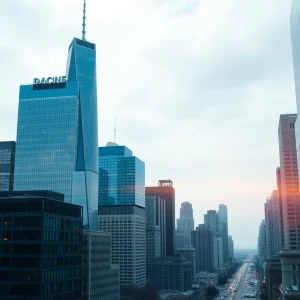 Urban skyline illustrating financial growth and corporate performance