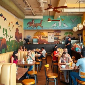 Interior view of The Toasted Yolk Café