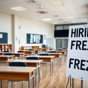 University of Alabama at Birmingham campus reflecting budget cuts