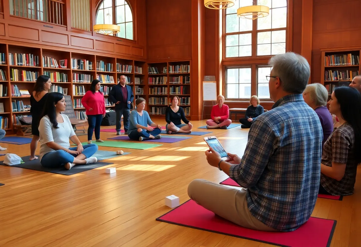 Community members participating in health and wellness programs at Birmingham Public Library