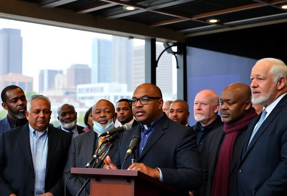 Pastors expressing concerns during a press conference in Birmingham