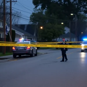 Police investigation scene following a shooting in Birmingham.