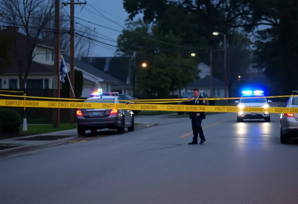 Police investigation scene following a shooting in Birmingham.