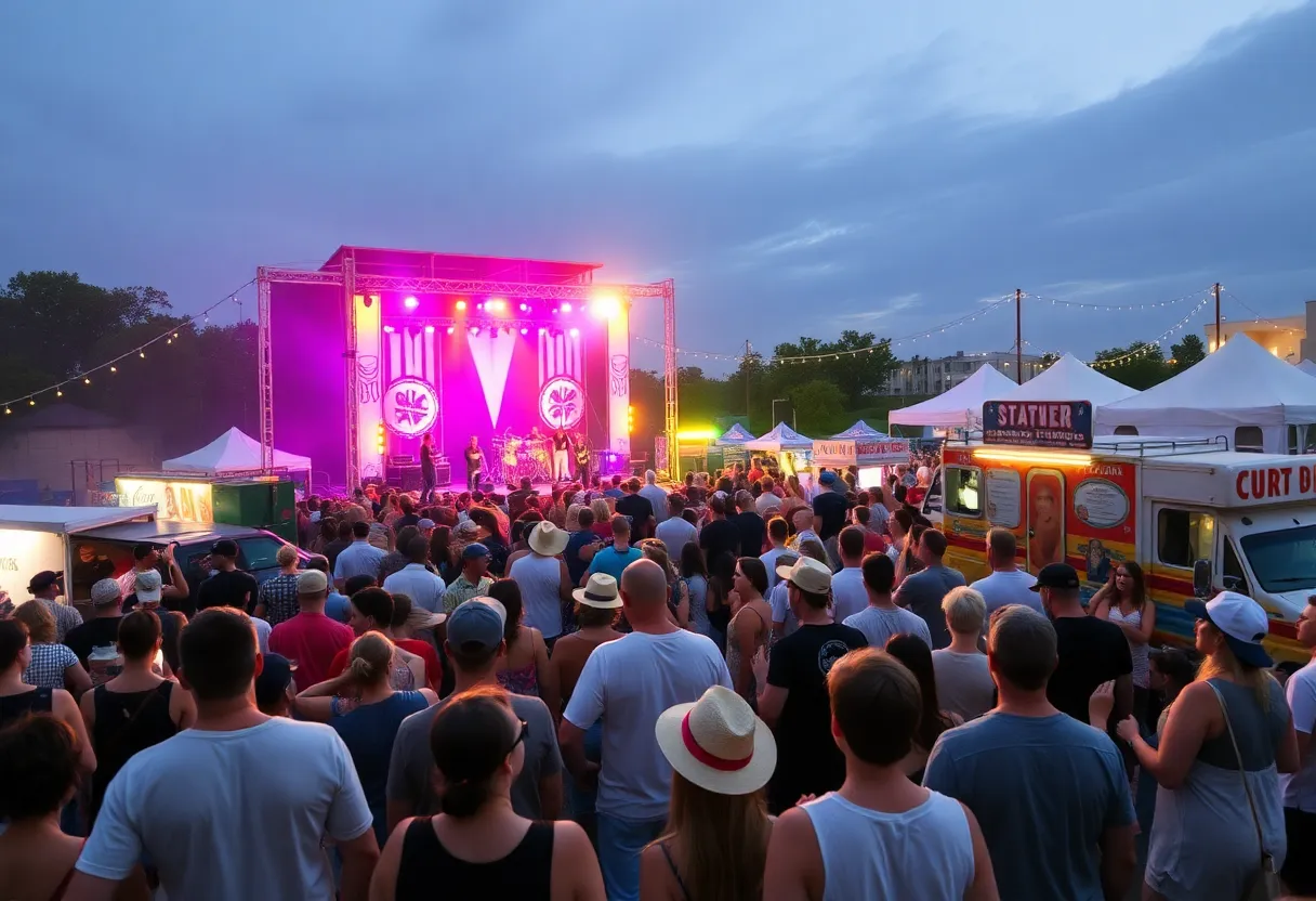 Crowd enjoying live music at a summer concert in Birmingham