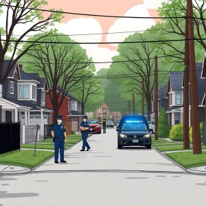 Birmingham community scene with police presence