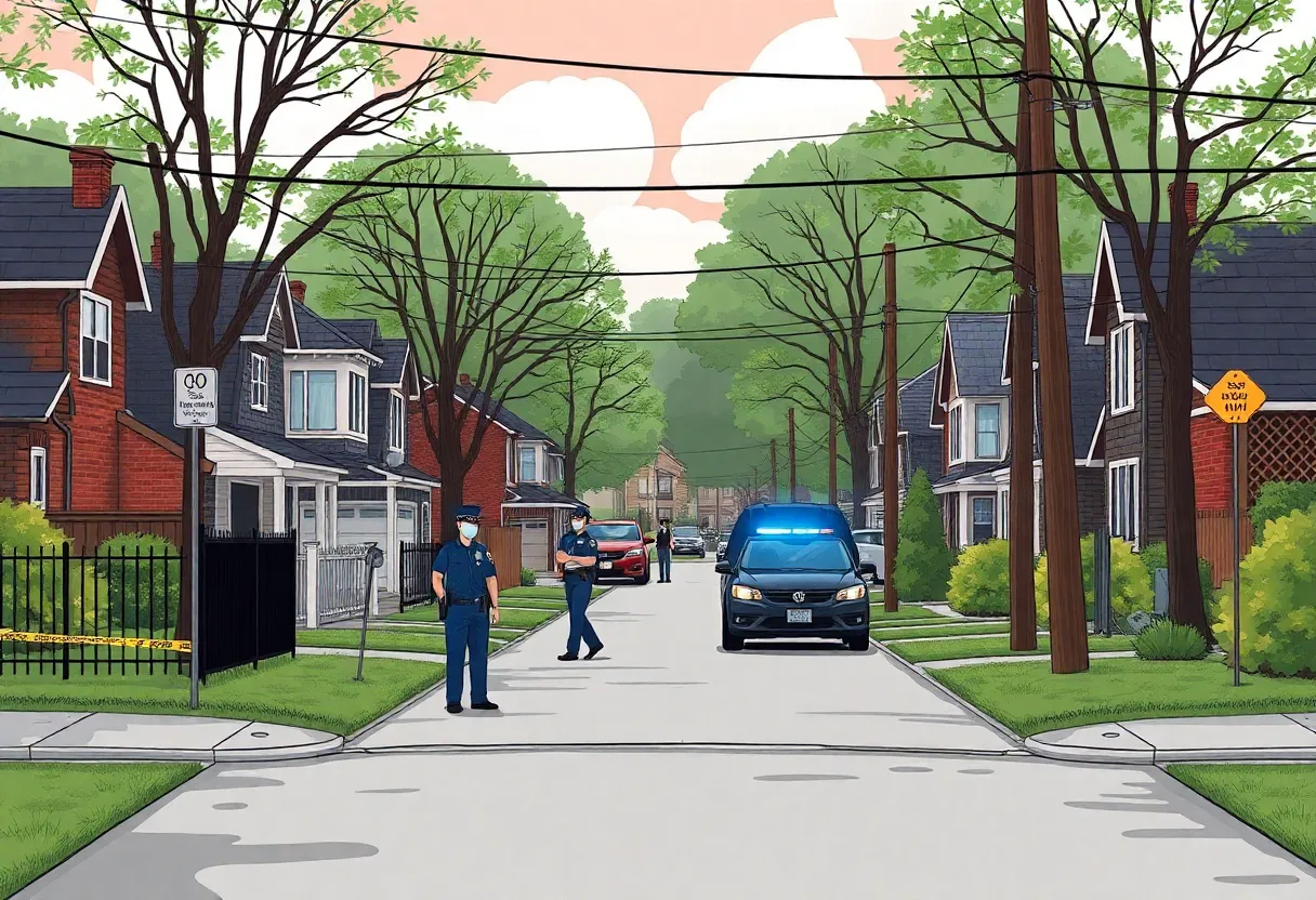 Birmingham community scene with police presence