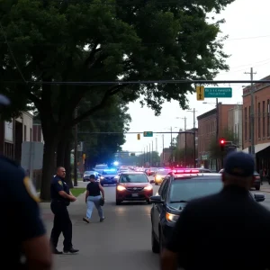 Community scene in Birmingham reflecting public safety concerns.