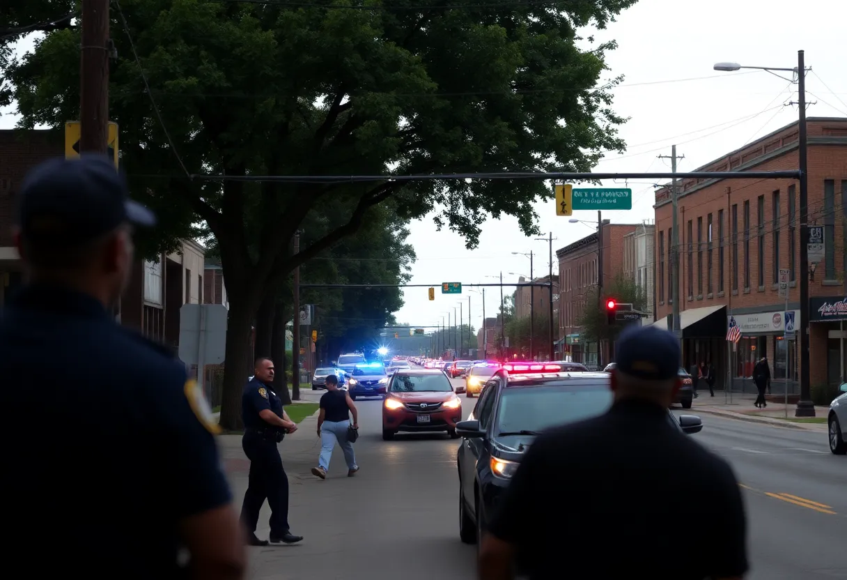 Community scene in Birmingham reflecting public safety concerns.