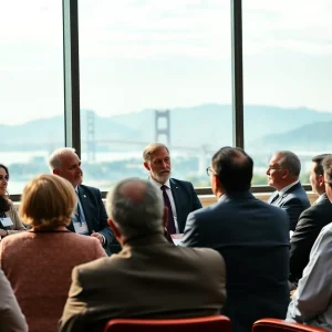 Political leaders at the Sacramento Summit discussing critical issues.