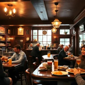 Inside Carrigan’s Public House with patrons enjoying drinks