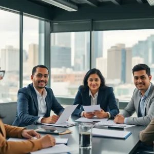 Meeting discussing workforce development strategies