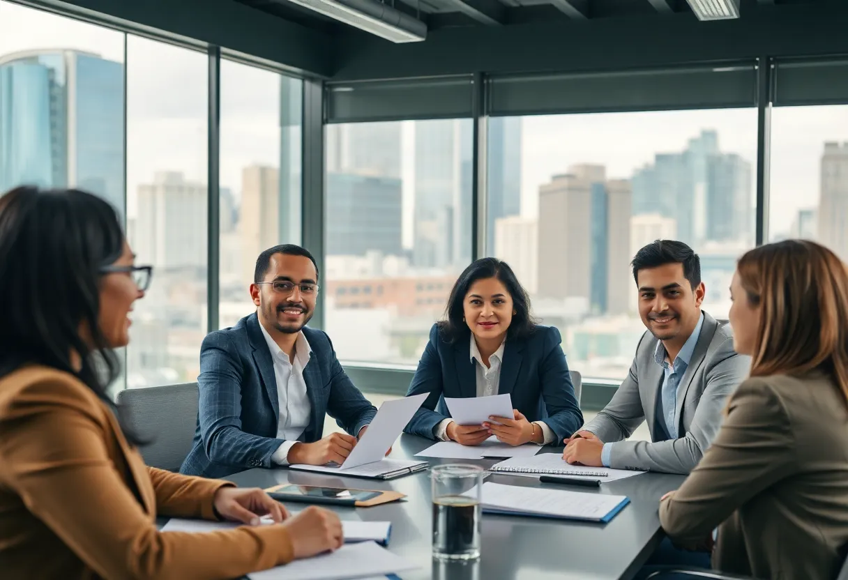 Meeting discussing workforce development strategies