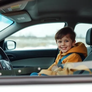 Illustration promoting child safety in vehicles