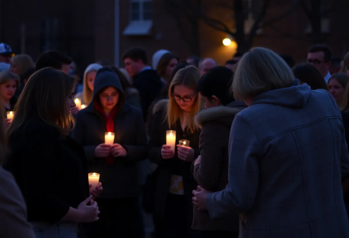 Community members gathered in remembrance of Coach Beverly