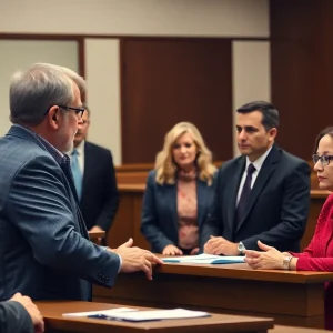 Courtroom scene discussing organ harvesting allegations