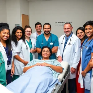 Healthcare professionals collaborating in a UAB hospital setting