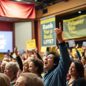 Crowd at the Alabama Theatre for Kamala Harris's book promotion