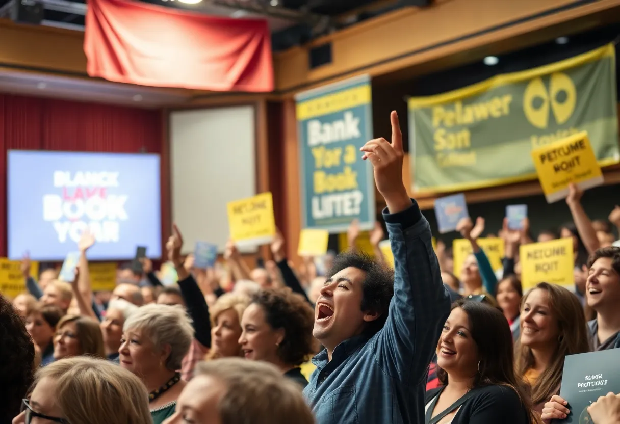 Crowd at the Alabama Theatre for Kamala Harris's book promotion
