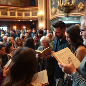 Crowd attending Kamala Harris's book signing event