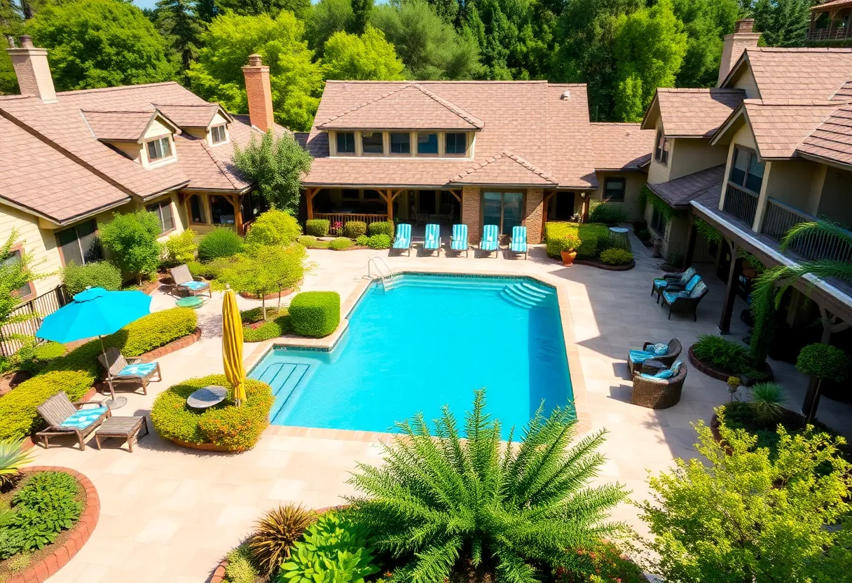 Cottage-style homes and amenities at LEO Jamestown Community in Greer, SC