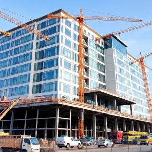 Construction site of Methodist Hospital expansion in San Antonio