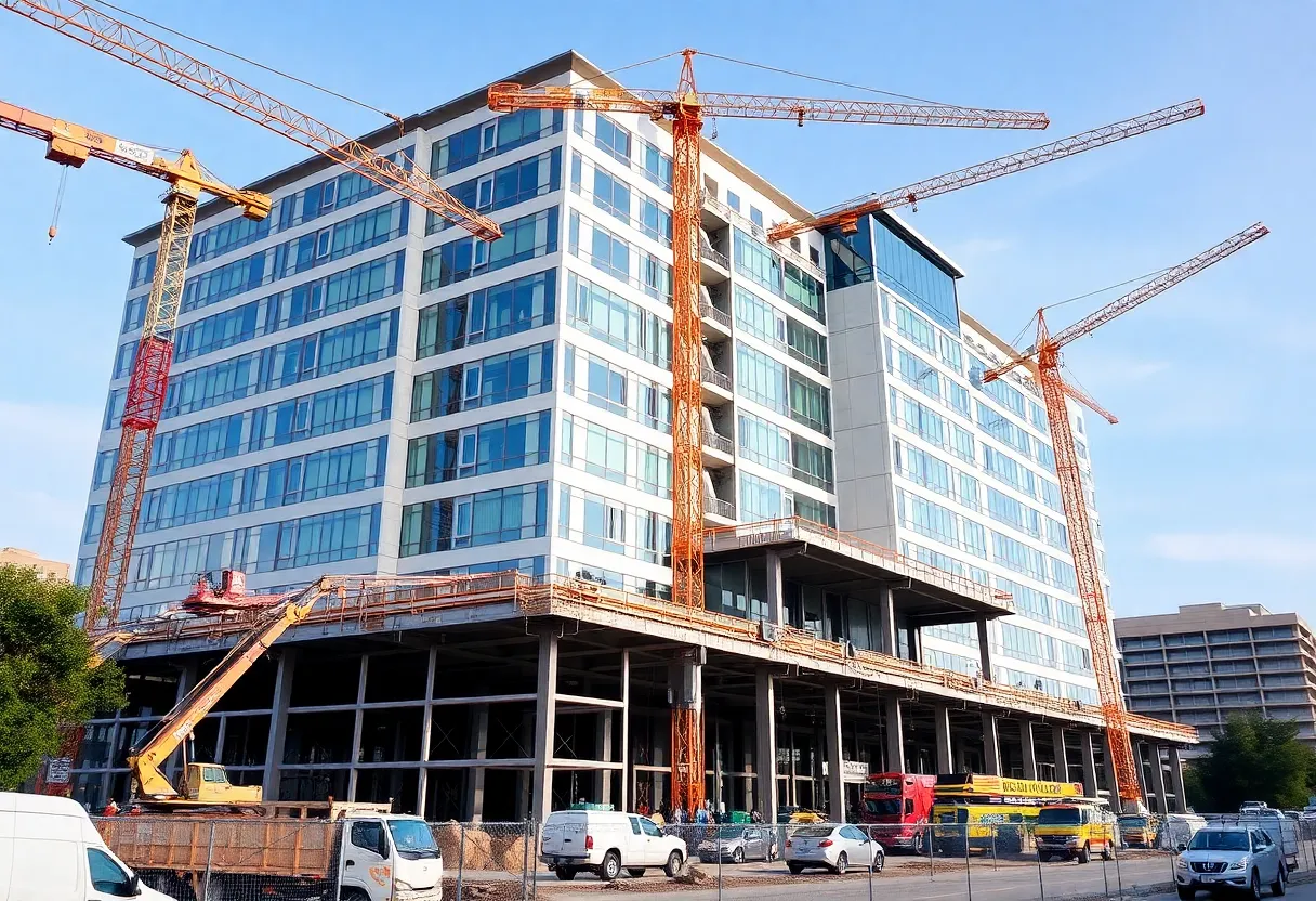 Construction site of Methodist Hospital expansion in San Antonio