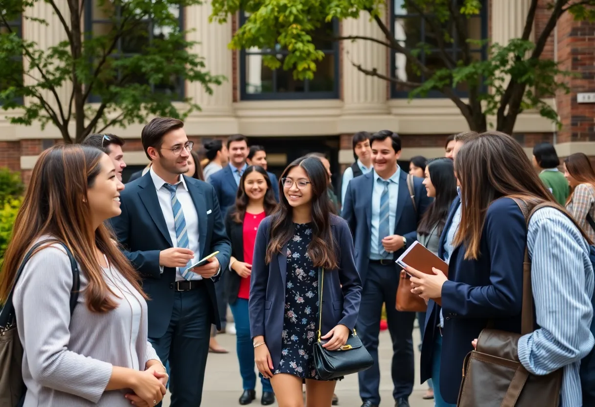 Students and faculty at Miles Law School engaging in campus activities.