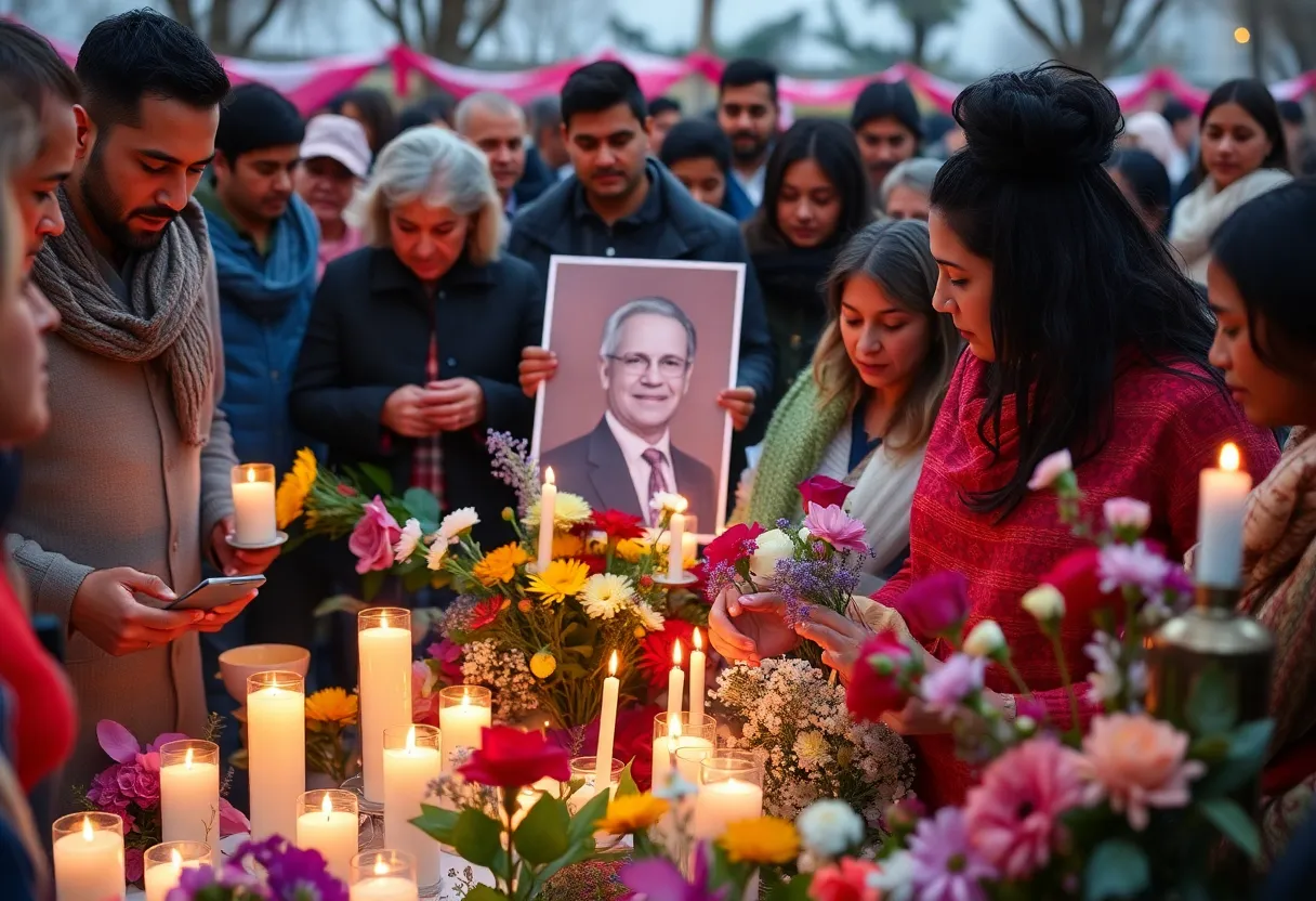 Community members gathering to honor Natalie Corona's legacy