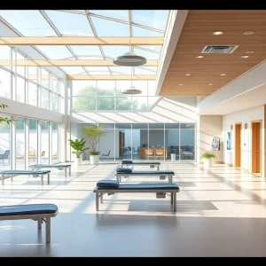 Exterior view of the Neurorehabilitation Pavilion at the University of Alabama at Birmingham.