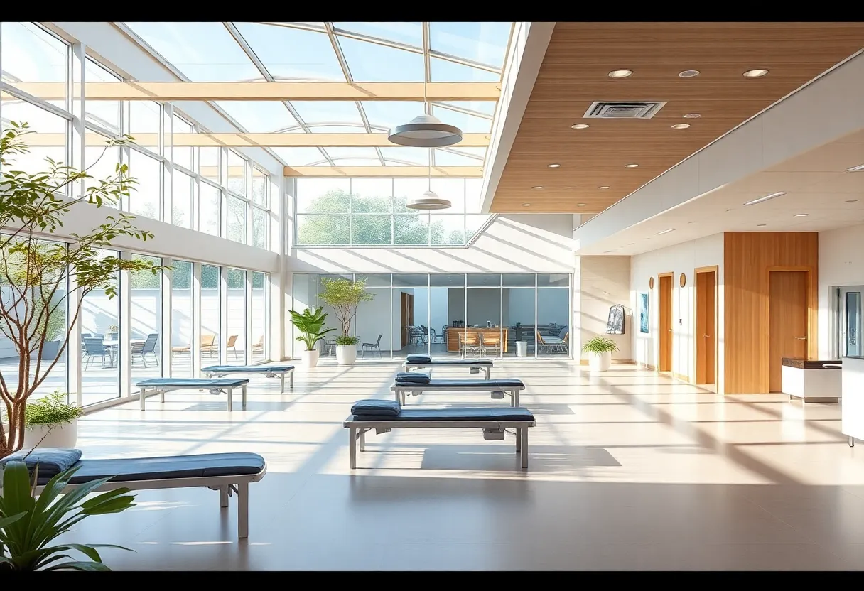 Exterior view of the Neurorehabilitation Pavilion at the University of Alabama at Birmingham.