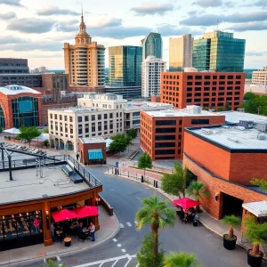 Cityscape depicting new businesses in Birmingham, Alabama