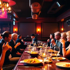 Guests enjoying a dining experience with live music at Perfect Note.