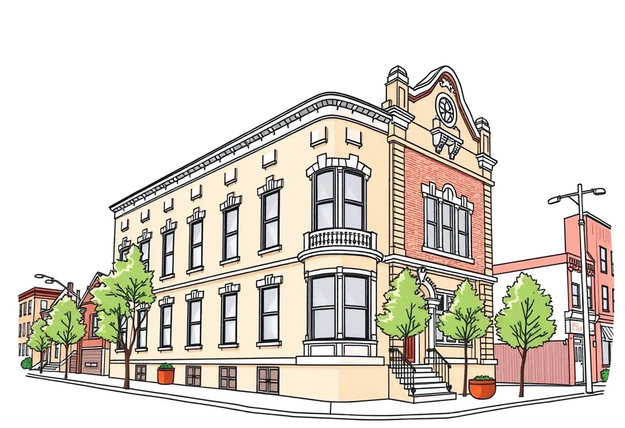 Artist representation of the renovated Prince Hall Masonic Temple in Birmingham