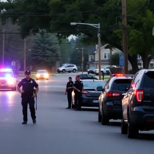 Police at the scene of a shooting incident in Birmingham, Alabama.