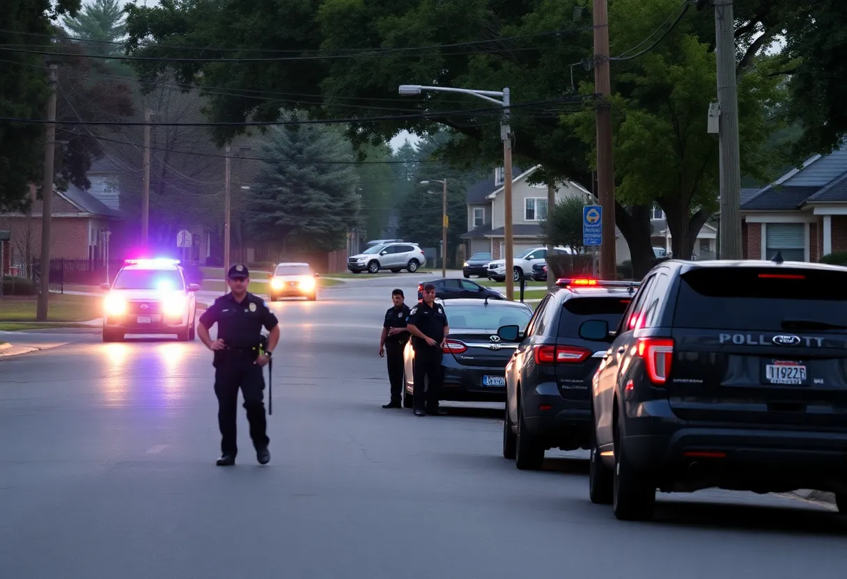 Police at the scene of a shooting incident in Birmingham, Alabama.