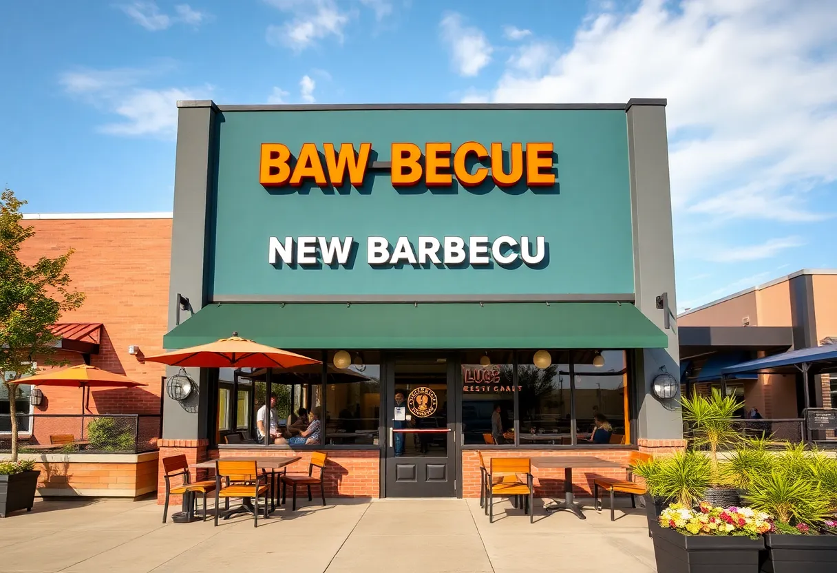 Exterior view of Slows Bar BQ in Berkley with outdoor seating.