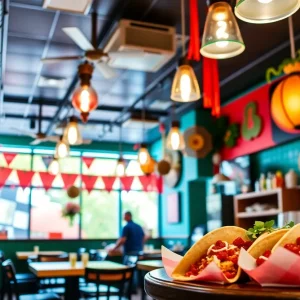 Interior of Taco Mama restaurant in downtown Birmingham