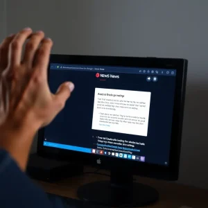 Person experiencing access issues on a news website.