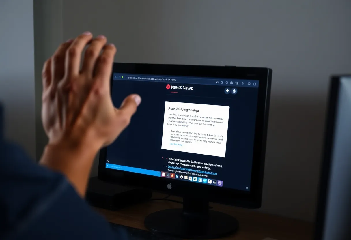 Person experiencing access issues on a news website.