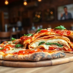 Delicious stuffed pizza from Tortugas