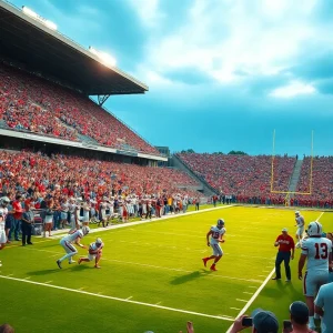 UAB Blazers and Alabama State Hornets football teams in action at Protective Stadium