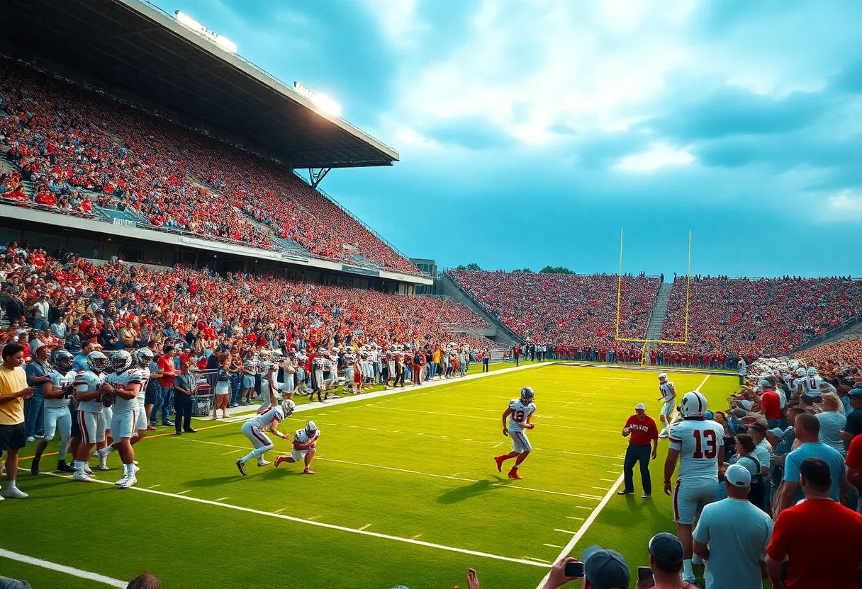 UAB Blazers and Alabama State Hornets football teams in action at Protective Stadium