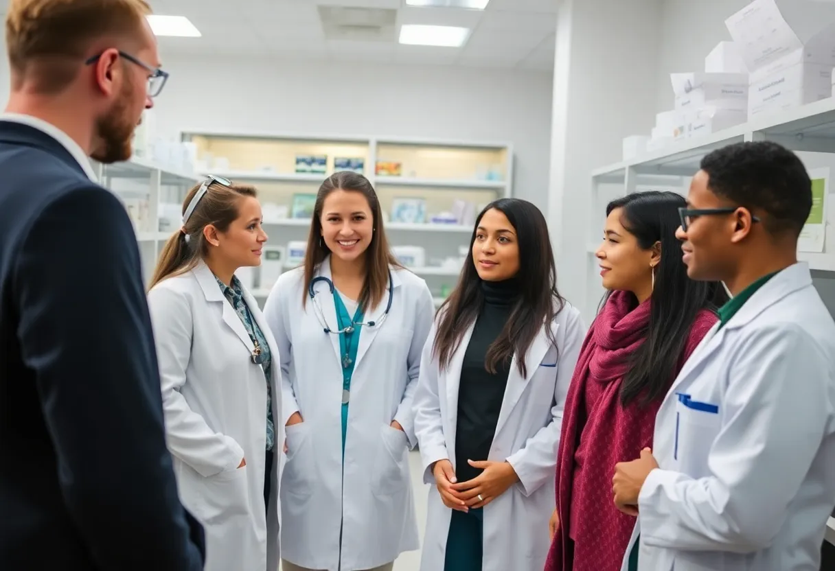 Medical professionals collaborating on healthcare research at UAB