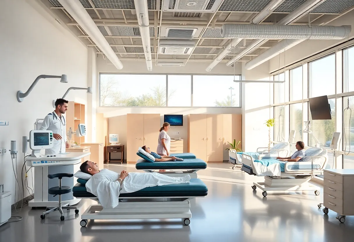 UAB's new inpatient rehabilitation pavilion featuring therapy gyms and outdoor spaces